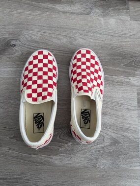 Vans Slip-On Checkerboard Skate Shoe - Chili Pepper Women’s 6.5